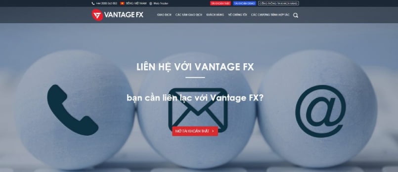 Dịch vụ khách hàng của Vantage FX