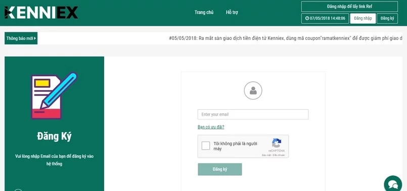 Cách đăng ký và xác minh tài khoản tại sàn giao dịch Kenniex