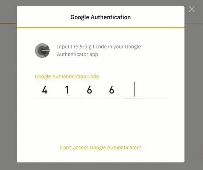 Tài khoản sử dụng Google Authentication, bạn sẽ cần phải nhập mã.